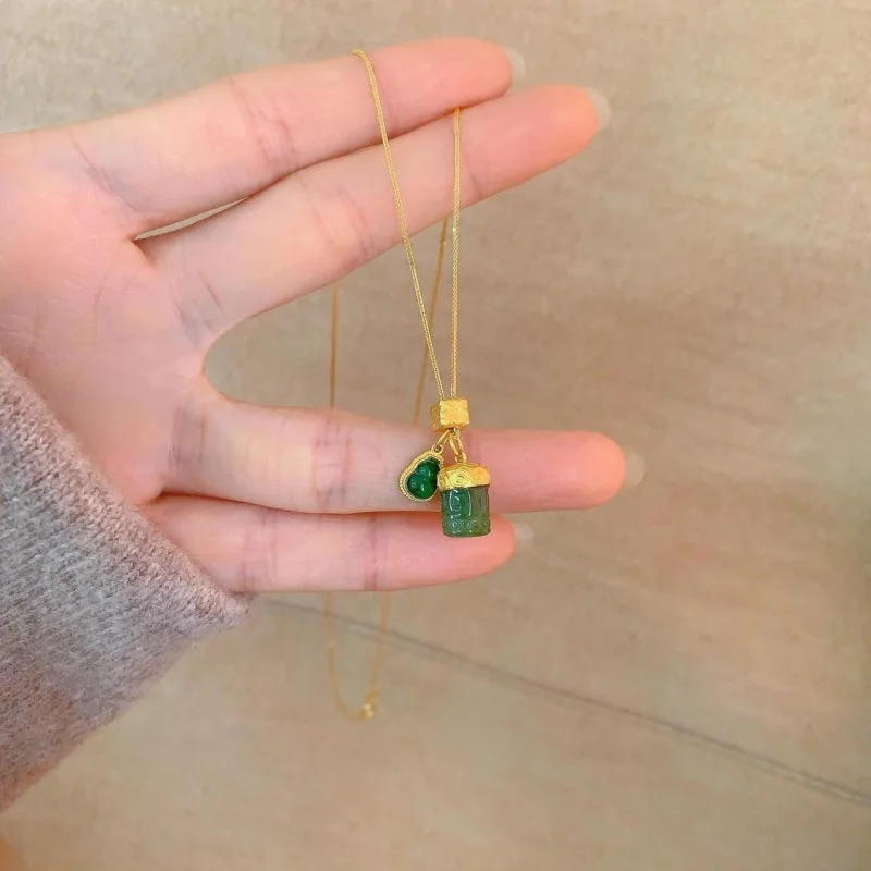 

Tourmaline Bead Necklace for Women in Gold Color, Attracts Wealth, Exquisite, Fashionable, Elegant, Luxurious, High-Value, Good