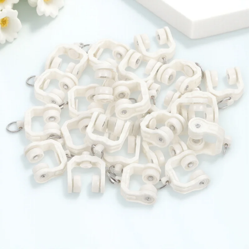 

50pcs Curtain Track Pulley Silent Rolling Runner Premium Material Easy Install Multi-Purpose Mute Glider For Curtains