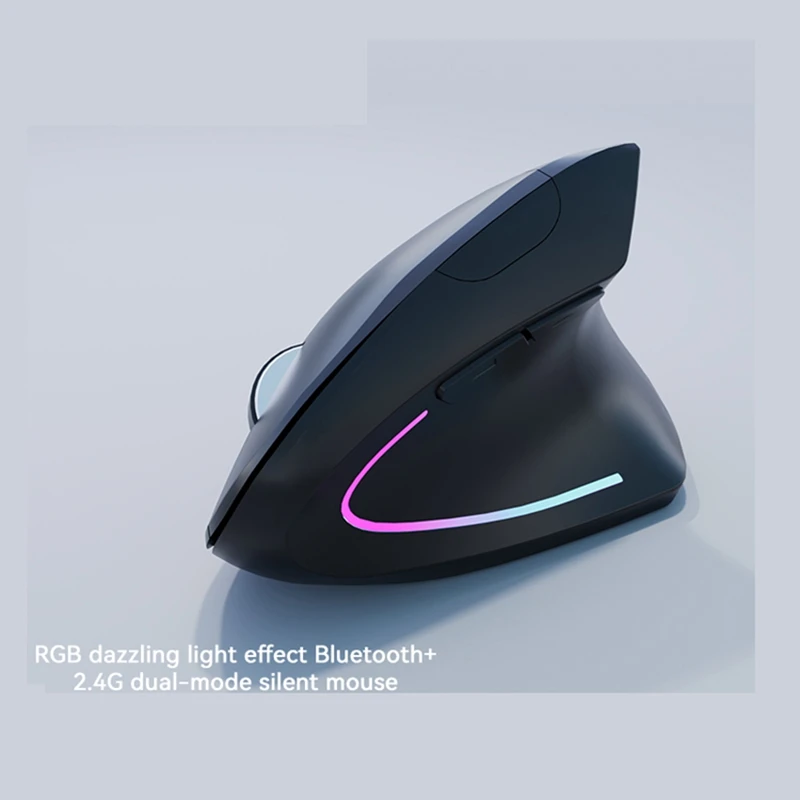 Ratón Vertical Ergonómico Inalámbrico de 2.4GHz, Ratón Óptico con 3 DPI Ajustables 800/1200/1600, 6 Botones para Computadora Portátil, PC, Escritorio
