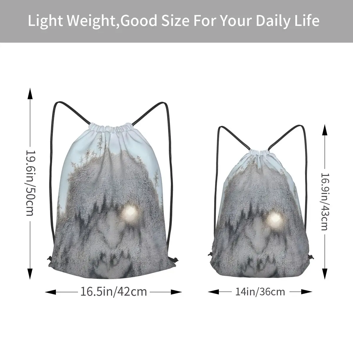 Remastered Vintage Forest Troll By Theodor Kittelsen Backpacks Portable Drawstring Bags Storage Bag Book Bags for Travel Student