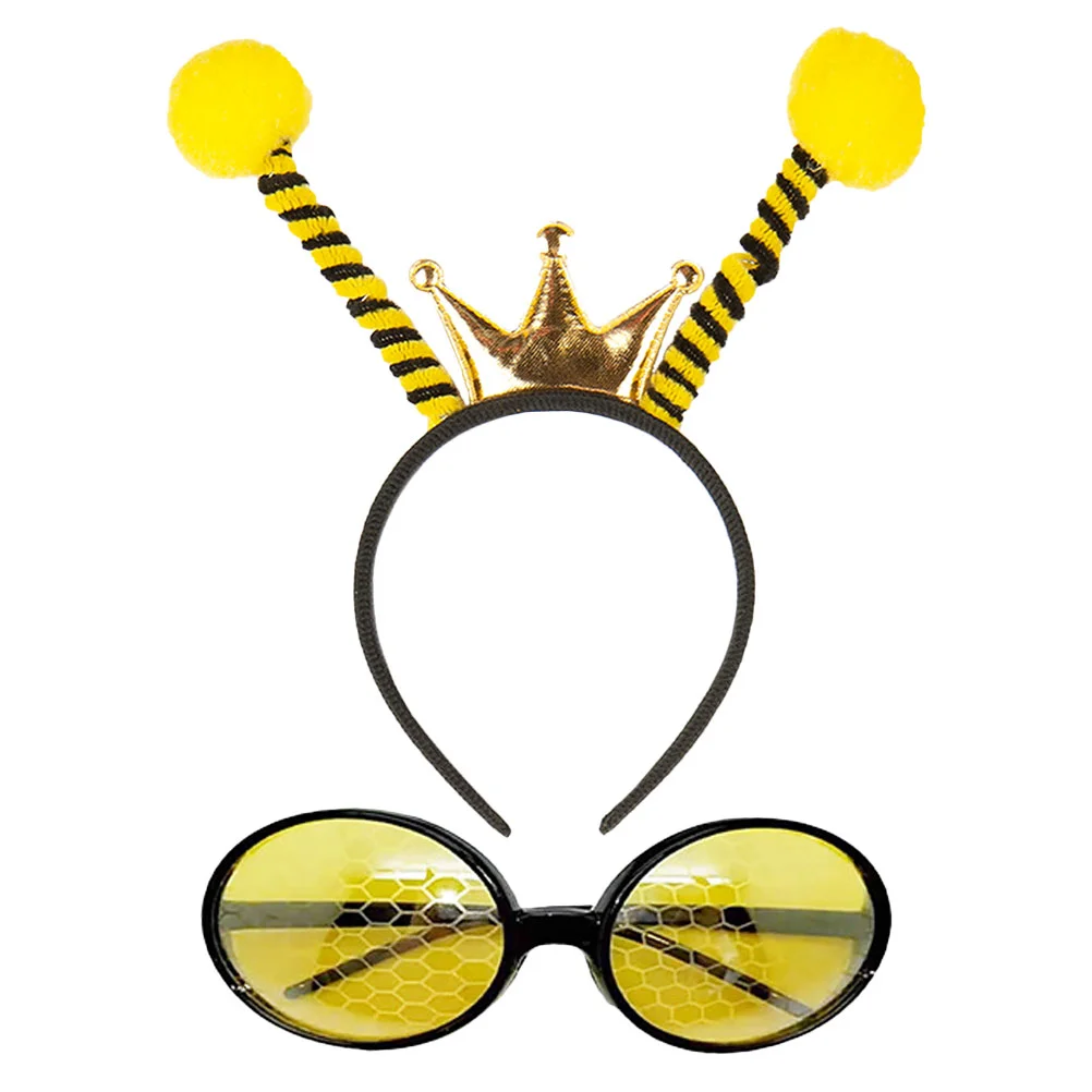 

2 Pcs Bee Headband Glasses Prom Eyeglass Women's Funny Hair Decor Bees Bands Festival Hoops Girl Decorative Headdress