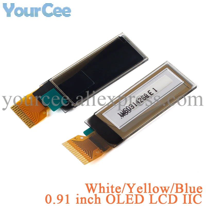 

0.91" 0.91 Inch OLED LCD Display Screeen Module White Blue Yellow SSD1306 128X32 128*32 Communicate