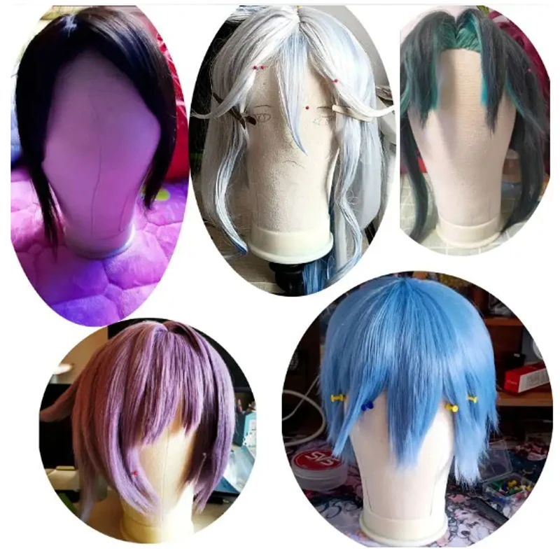 Canvas Block Head Kit Training Mannequin wig Head Display Styling Manikin  Wig Stand head Supports Holde