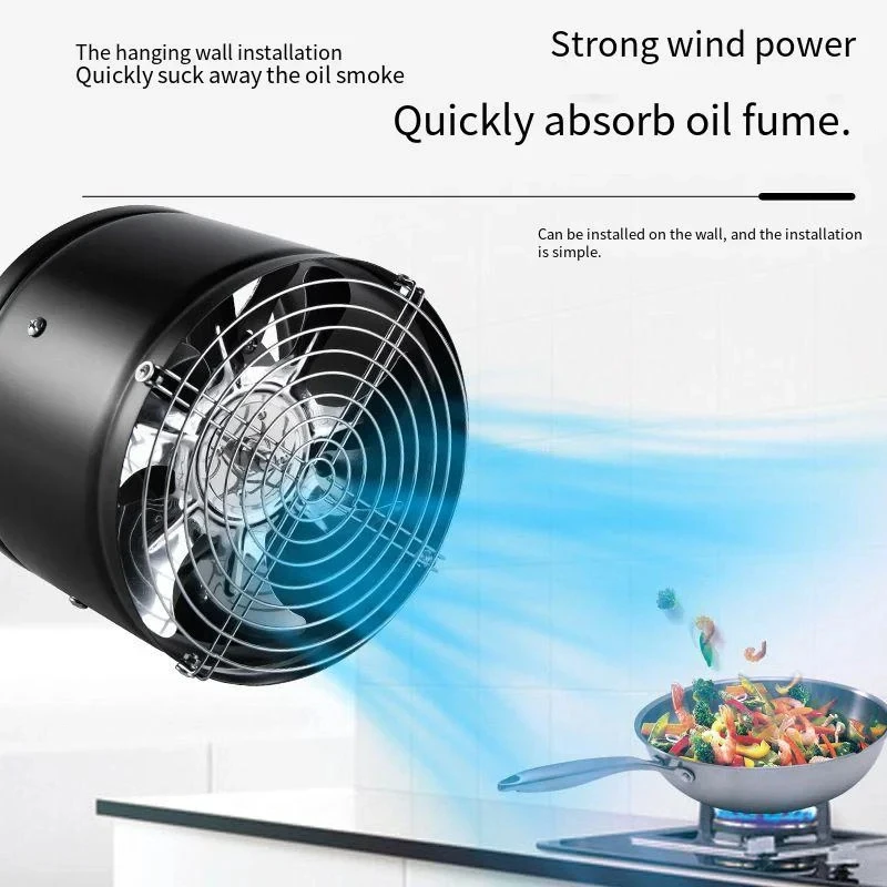 4''6''8'' Pipe Exhaust Fan Air Ventilator Metal Pipe Ventilation Exhaust Fan Mini Extractor Bathroom Toilet Wall Fan Duct Fan