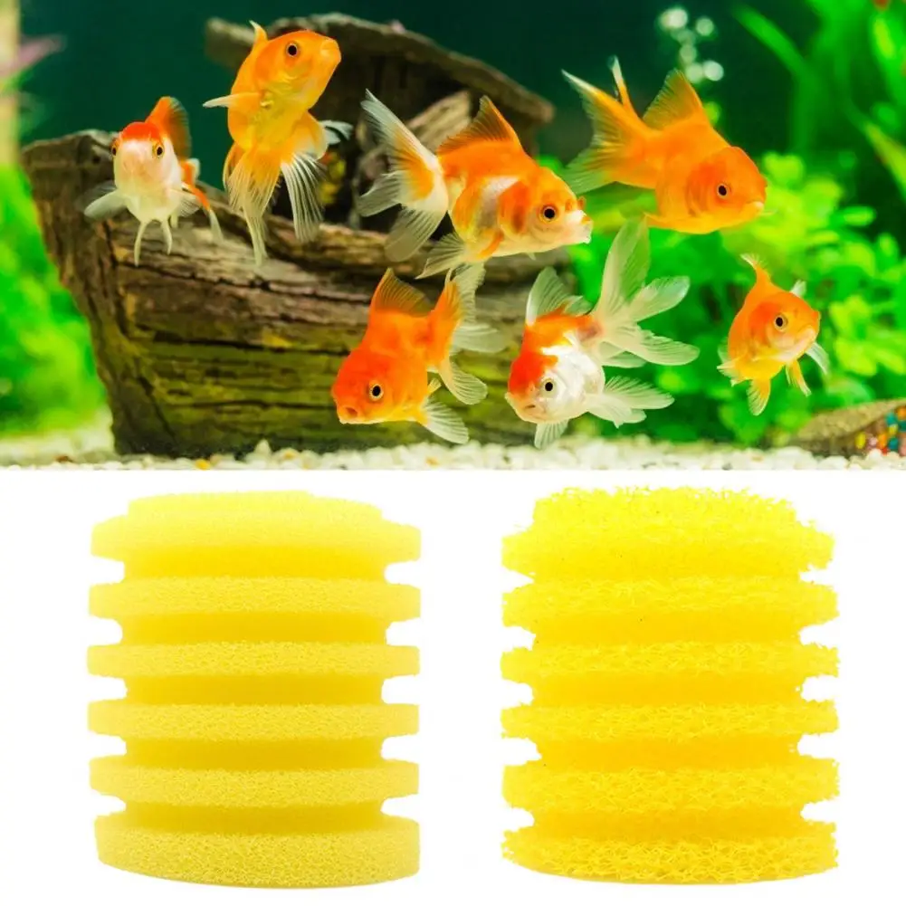 Filter Sponge Thicker Strong Adsorption Force Aquarium Filter Pad Universal Round Yellow Aquarium Filter Foam Pet Supplies