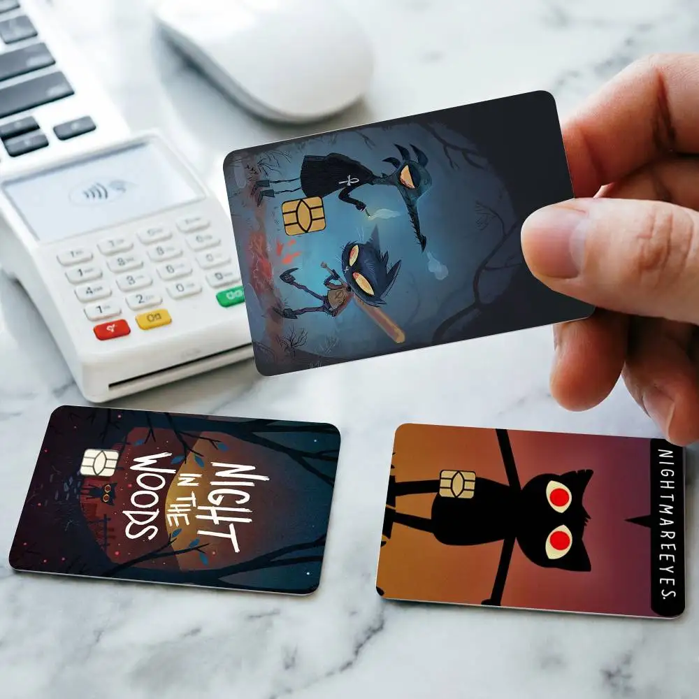 Game Night in the Woods Credit Card HD Stickers Small Chip Waterproof Sticker Game Card Decal Gift
