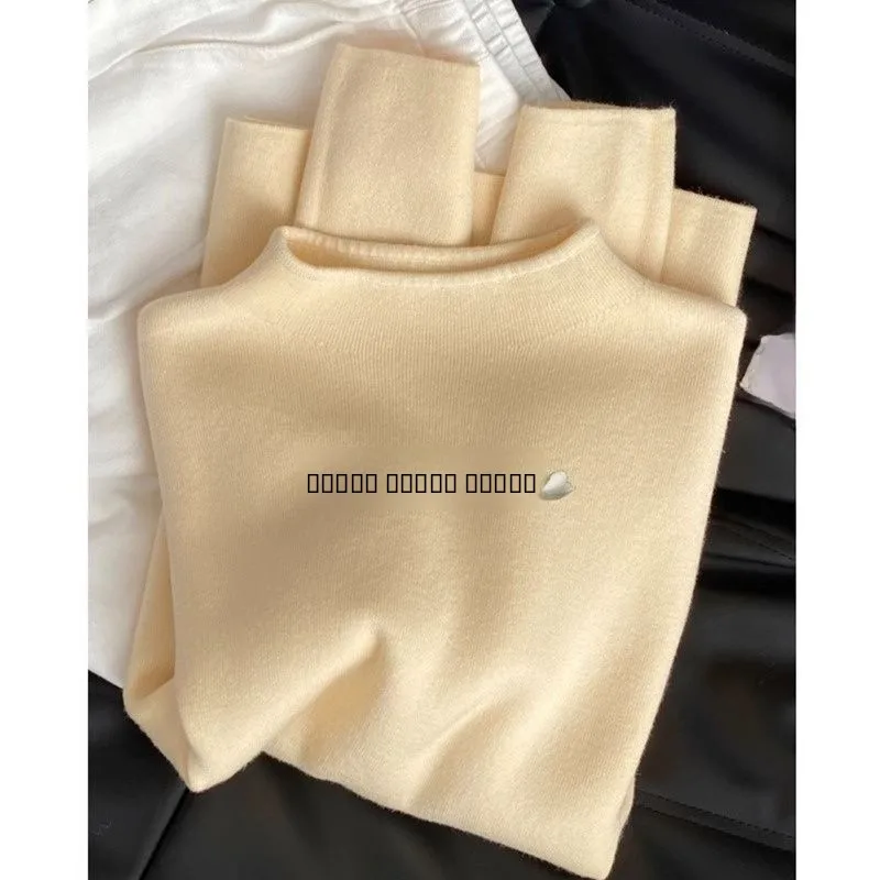 

Мягкий вязаный желтый свитер, женский осенне-зимний облегающий базовый свитер с высоким воротником, трикотаж, удобный дышащий топ