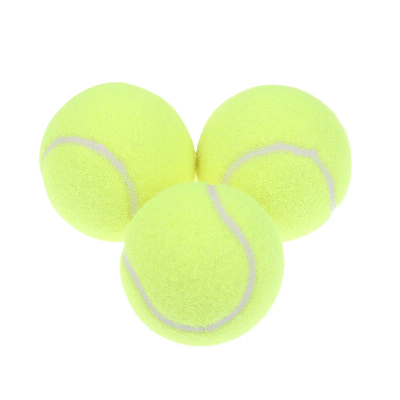 

3Pcs/Set Tennis Balls Wear-Resistant Highly Elastic Fiber Rubber Training Balls 65MM Beginners Practice Tennis Ball For Club