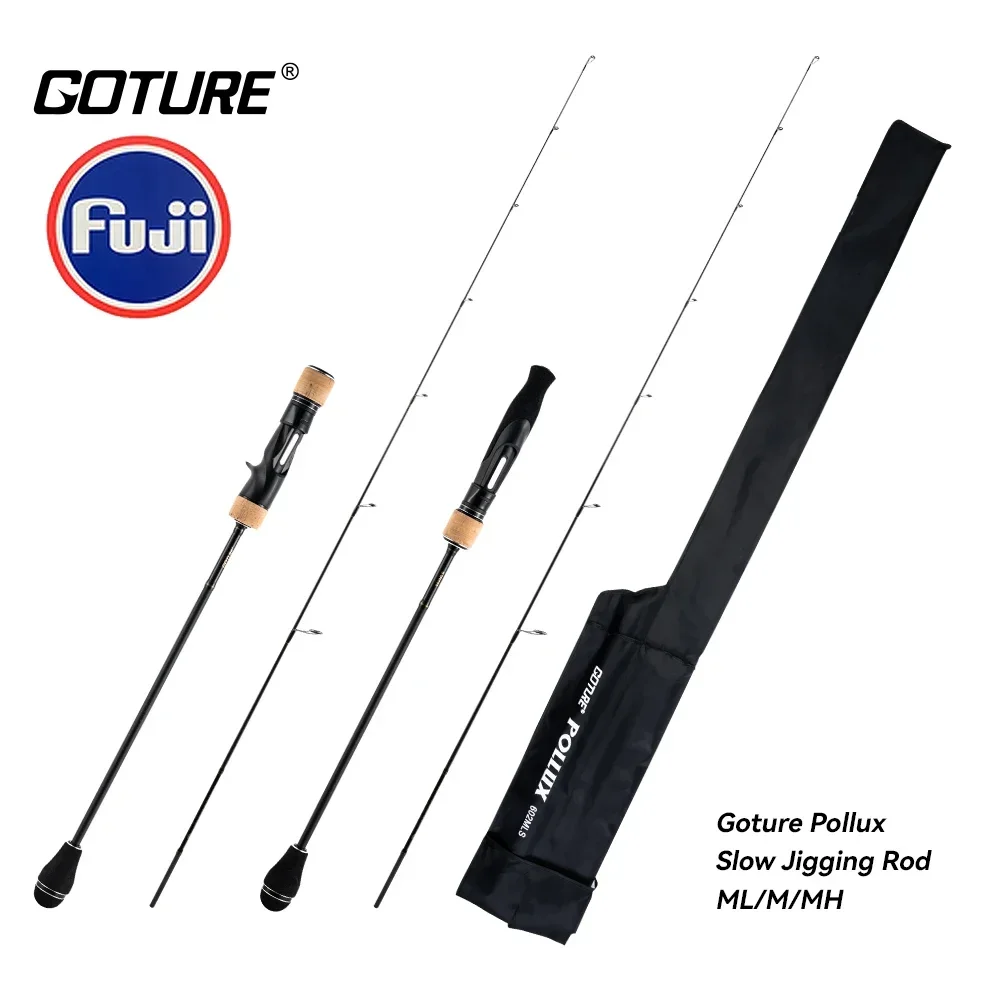 Goture Pollux Sea Boat 1.83m 1.98m Slow Jigging Fishing Rod ML/M/MH Power 30T Carbon Fiber Travel Spinning Casting Fuji Lure Rod