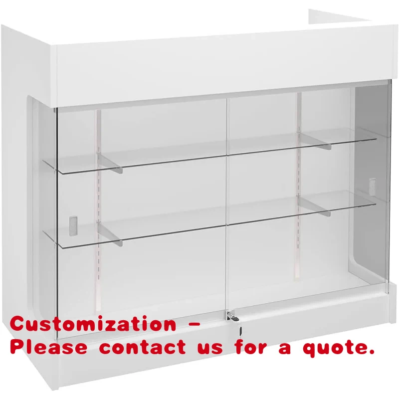 

Торговая витрина-прилавок Customized.Retail Display Ledgetop Counter белого цвета со стеклянной передней панелью-витриной