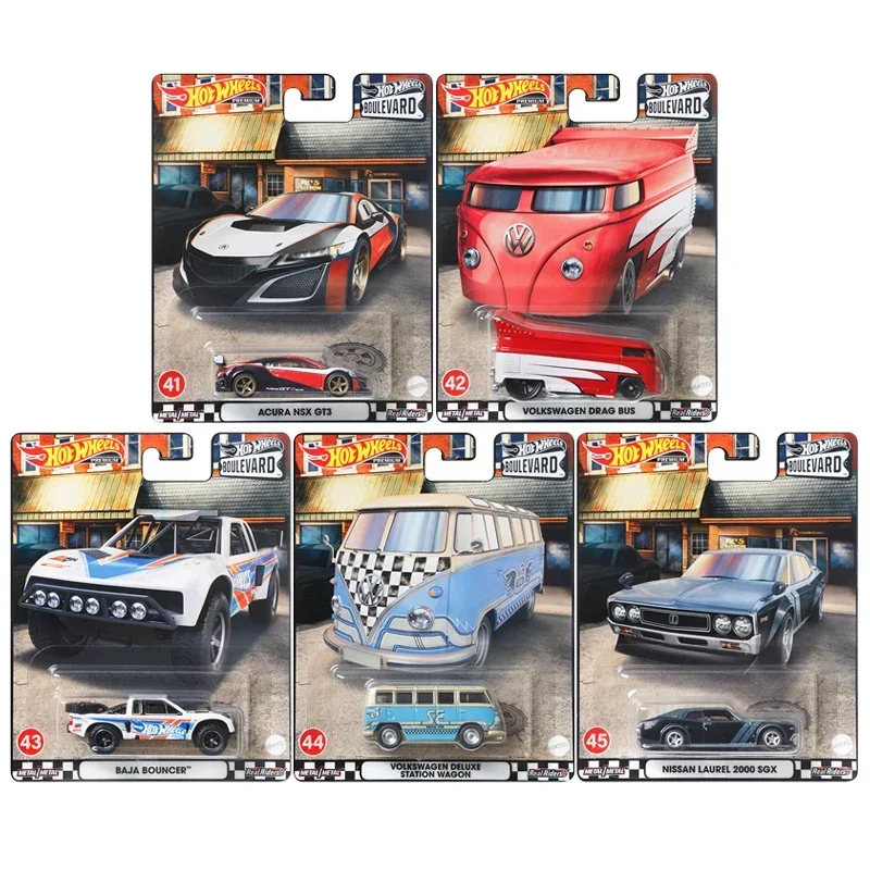 Hot Wheels-Véhicules moulés sous pression Toyota Nissan Porsche Lancia pour enfants, jouets pour garçons, voiture haut de gamme, boulevard, boîte