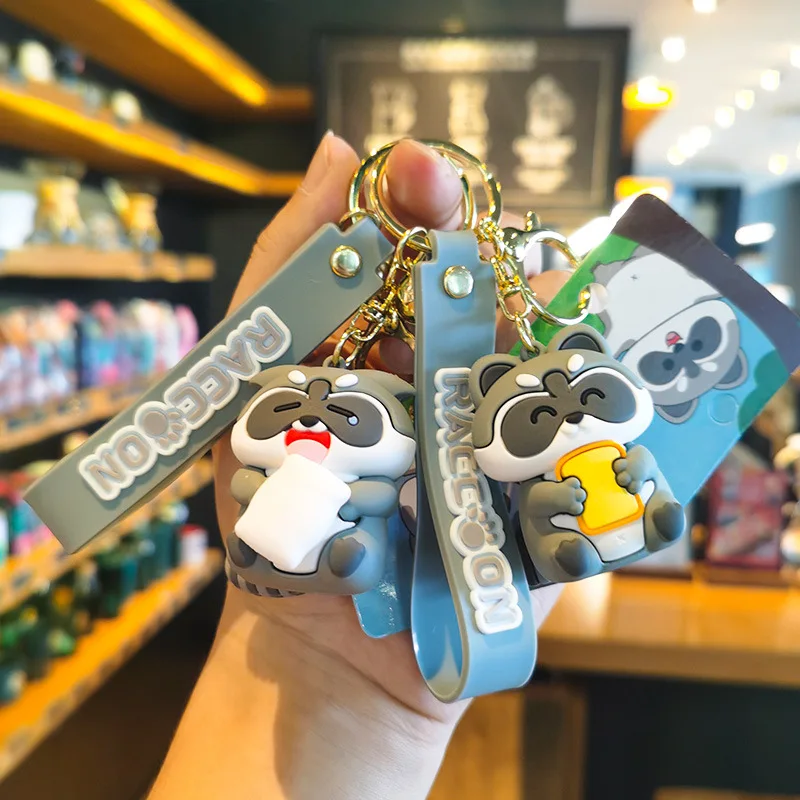

Authentic Raccoon Daily Keychain Creative Bear Fashion Doll Jewelry Cartoon Cute Cartoon Frind Bag Personalized Gifts