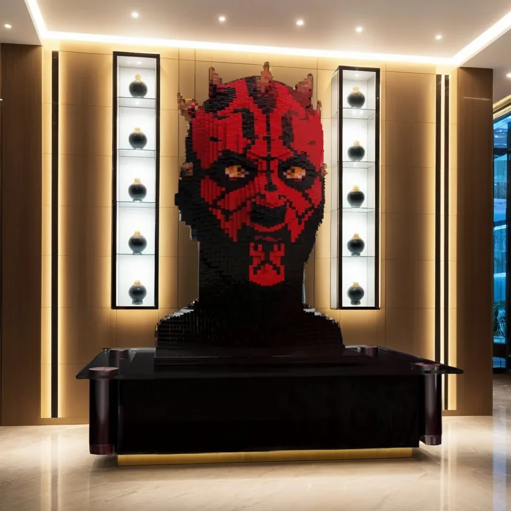 

8890 шт. SW Darth Maui бюст MOC звездное тестовое миф гибридная статуя модель образовательные строительные блоки подарок