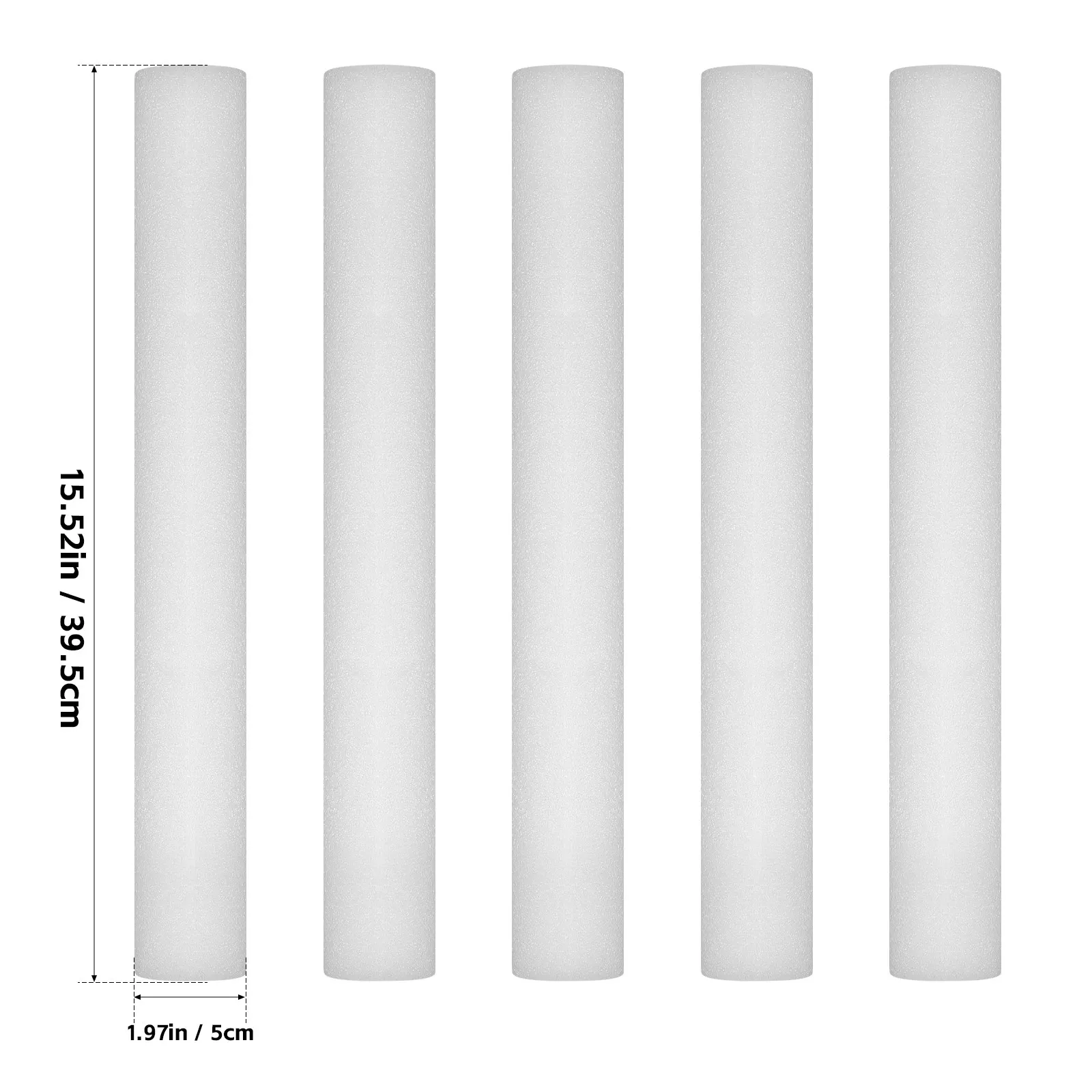 5Pcs White Foam Bars 40Cm Flower Foam Rods for Floral Arrangement DIY Home Projects Bouquet Accessories Modeling Crafts Wedding