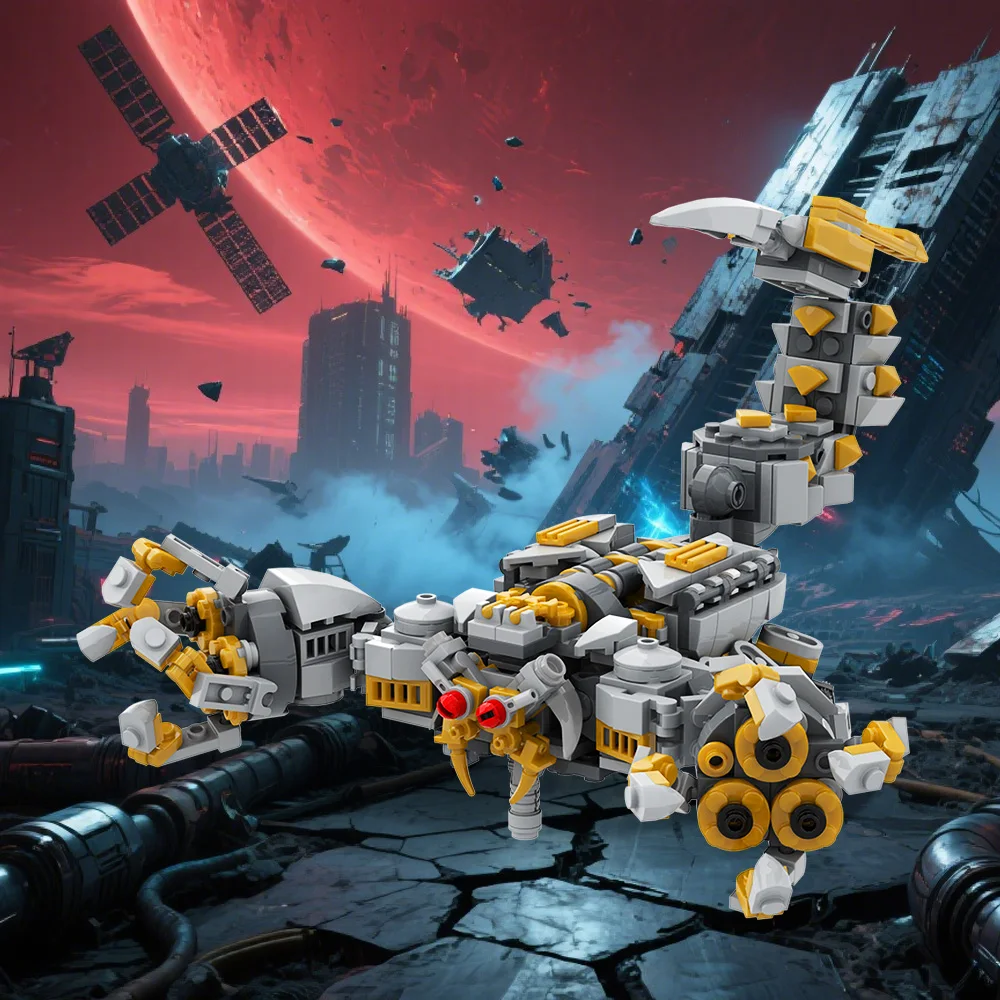 Gobricks MOC クリエイティブ動物 2007 スコルポノクビルディングブロックメカサソリモンスターレンガ組み立ておもちゃ子供のためのギフト