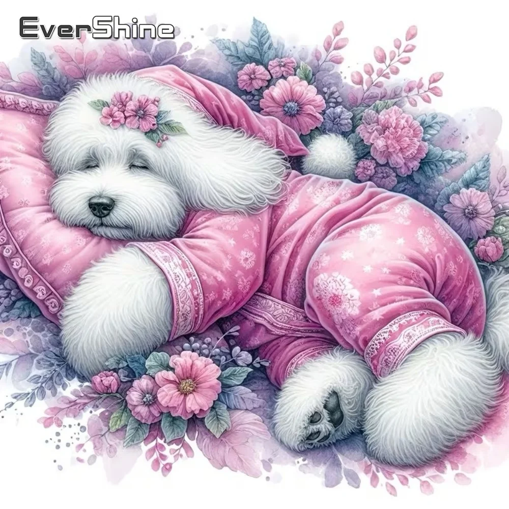 EverShine 5D-Diamant-Stickerei zum Selbermachen, Hund, Tier, Gemälde, Bild aus Strass, Mosaik, Blume, für Zuhause, Schlafzimmer, Wandkunst