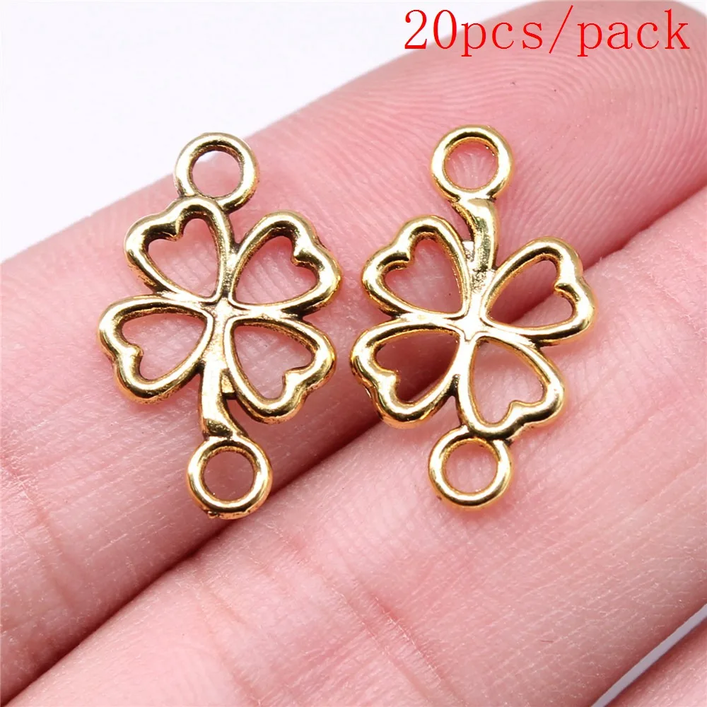 Bulk Charms For Jewelry Making Kit Pendant Diy Jewelry Accessories Small Hollow Lucky Clover Charms