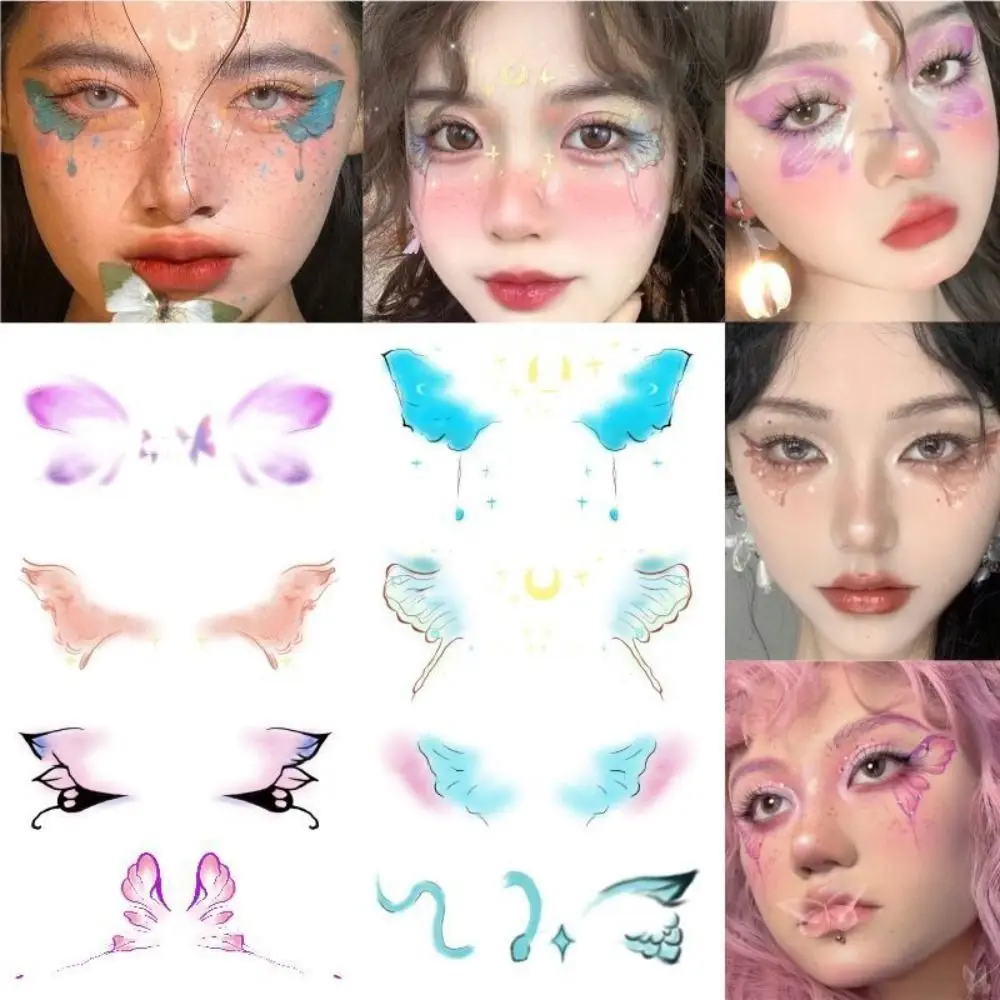 Mode Augen Make-Up Augen Make-Up Aufkleber Gesicht Dekorationen Lebensechte Schmetterling Tattoo Aufkleber Oberschenkel Gesicht Gesicht Make-Up Aufkleber Frauen