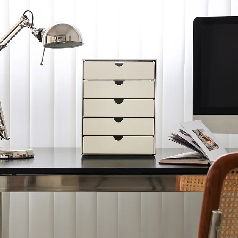 Modern Simple Multi-layer Cabinet Metal White Drawer Multi-layer File Cabinet Desktop Office Storage Locker