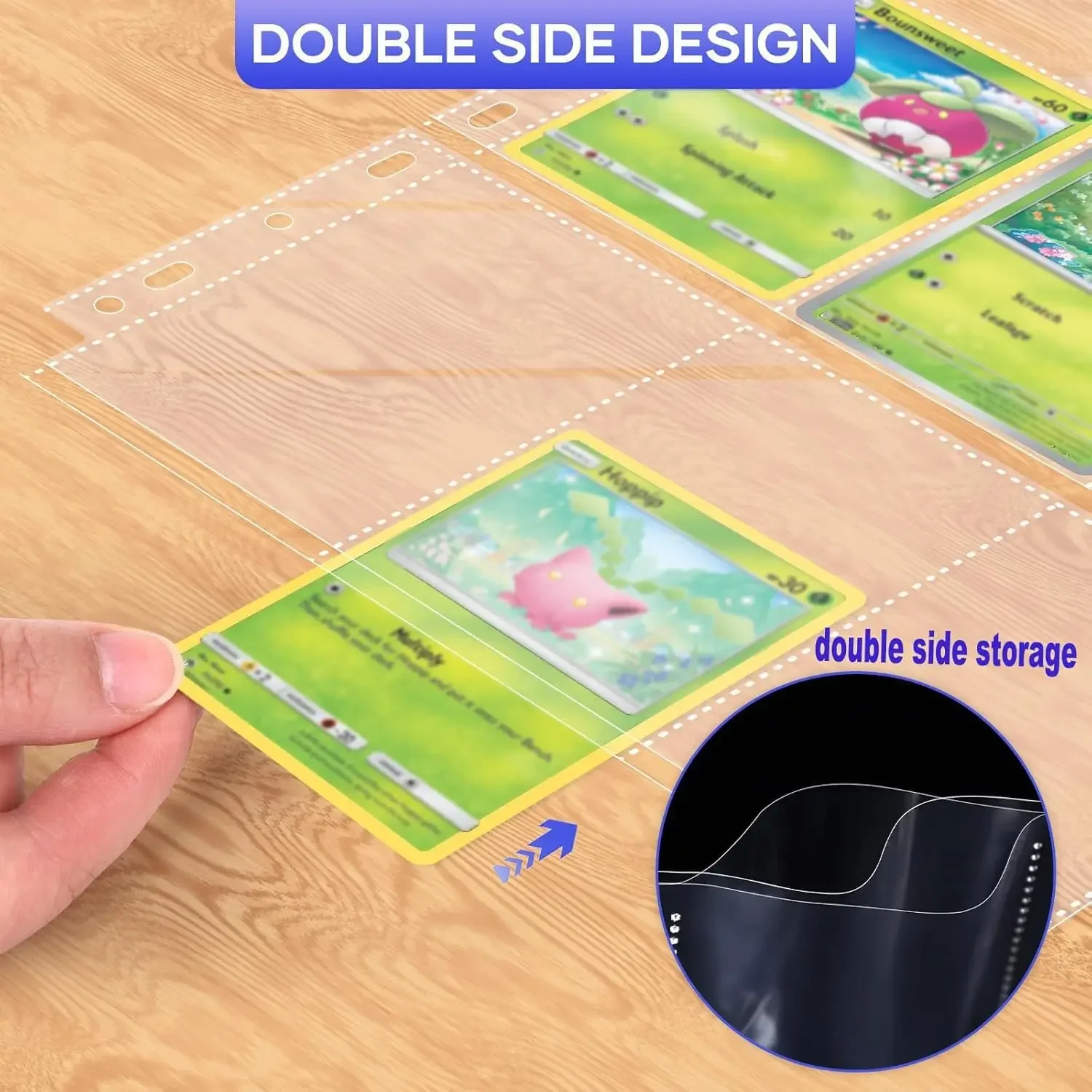 Double-Sided Card Holder Pages Protective Sleeves 90-900Pockets Kpop Idol Photocards Card Sleeves Binder Sheets for Baseball