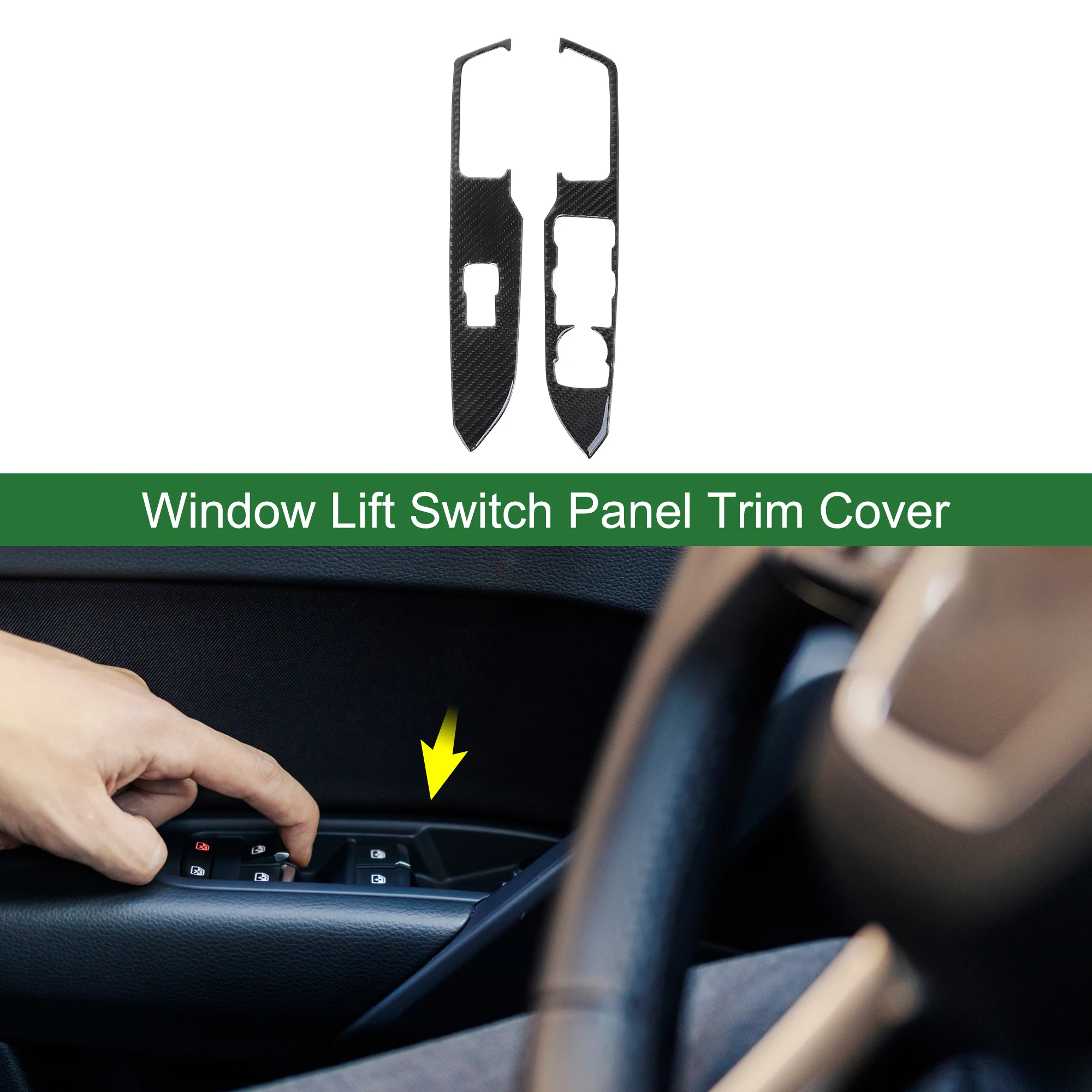 

UXCELL 1 Set Window Lift Switch Panel Trim Cover for Ford for Mustang 2015-2020