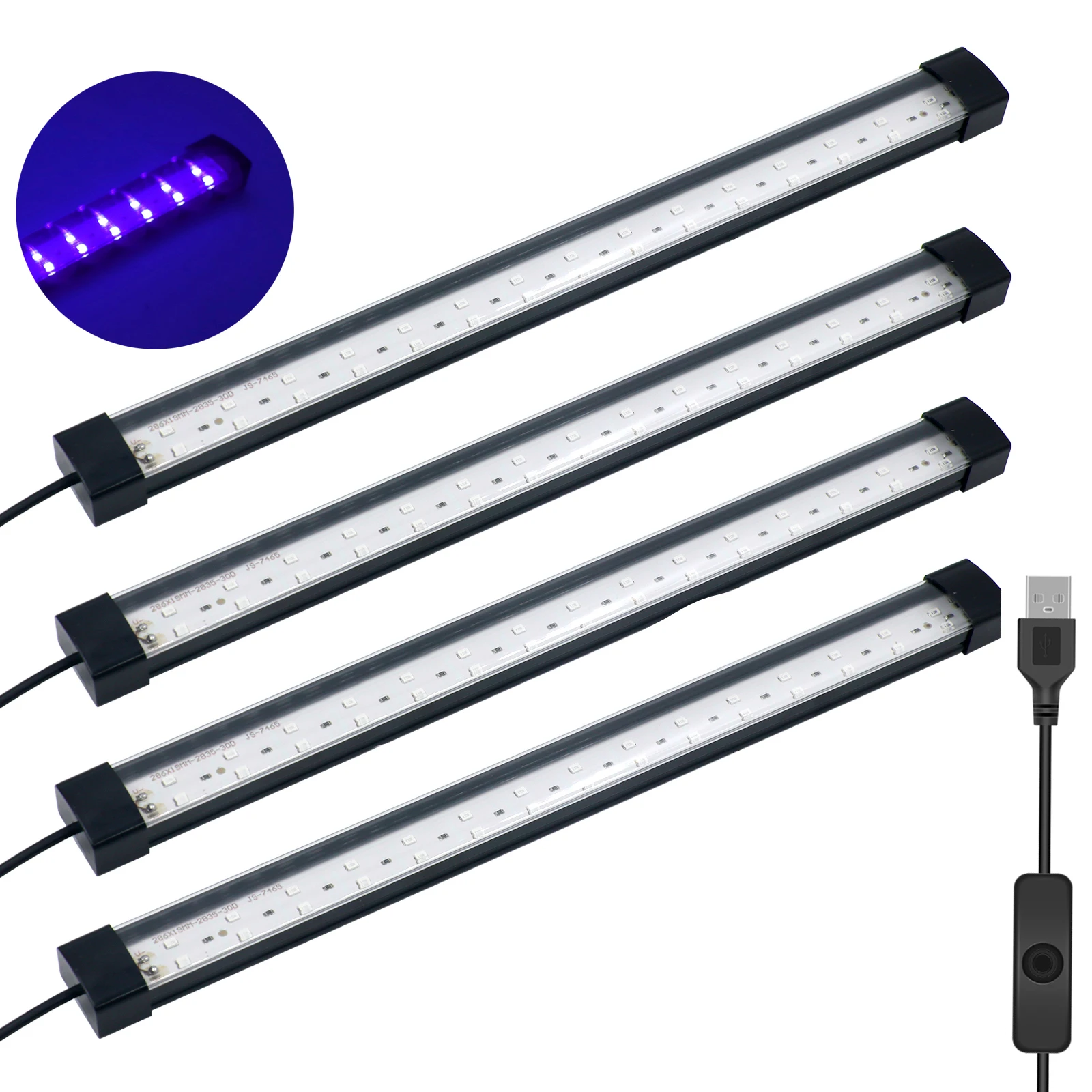 

365-395 нм Черная световая панель 10 Вт УФ-лампа 5 В USB-разъем с переключателем УФ-ленты Светодиодная черная подсветка для освещения вечеринки на Хэллоуин