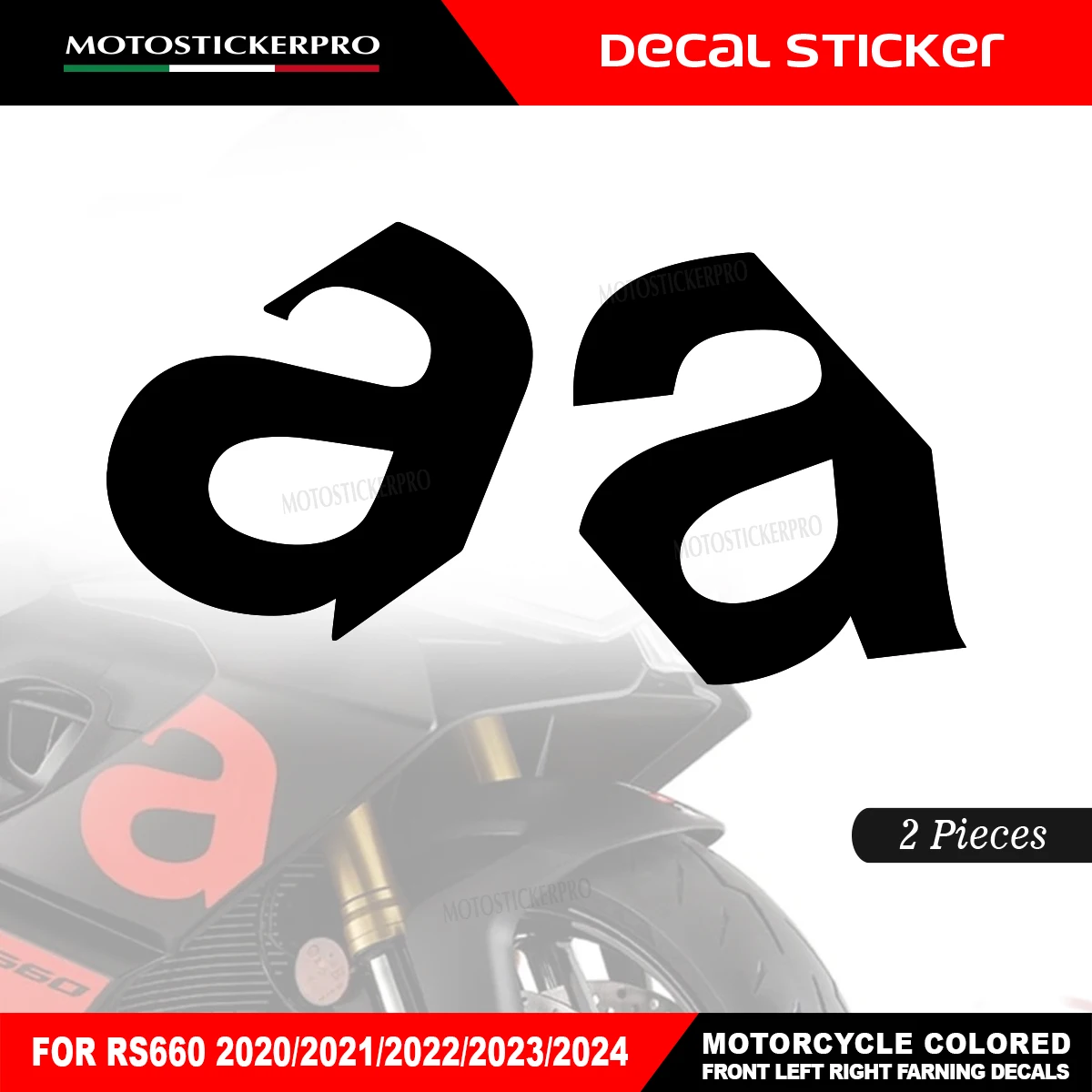 Motorcycle Body Side Panel A Letter Logo Stickers Waterproof Fairing Decals For Aprilia RS660 2020 2021 2022 2023 2024 RS 660 Ac