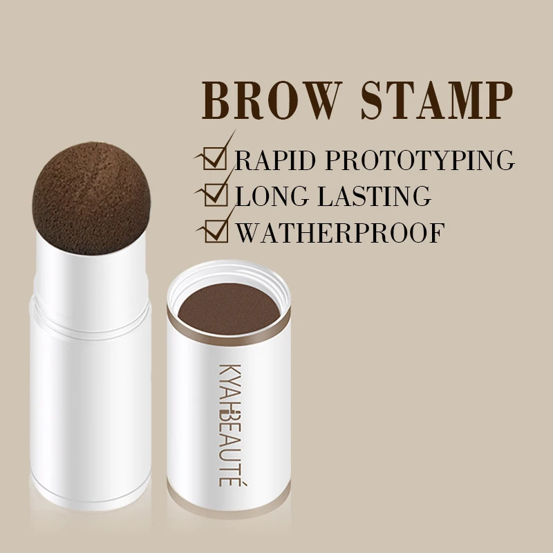 EELHOE Two Tone Brow Stamp Stencil Kit One Step Vegan Brow Stamp Pomade Long Lasting Water & Stain Resistant