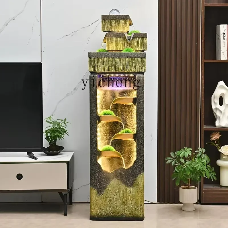 -circulating Water Fountain Feng Shui Ball Floor Ornament Office Living Room Home Decoration Giftsl16