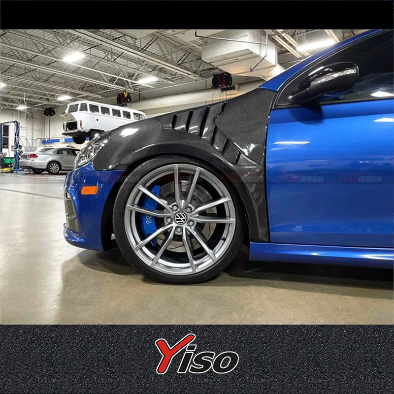 Convient pour GOLF 6 GTI R20 R, kit aérodynamique d'encirclement modifié GOLF 6 GTI R20 R, garde-boue avant YISO en fibre de carbone modifié