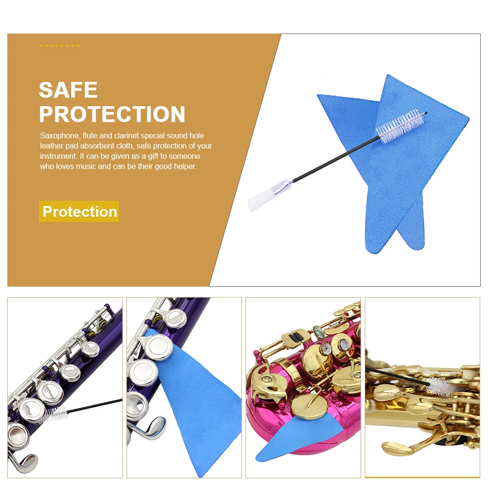 

1Set Professional Instrument Cleaning Kit Saxophone Flute Clarinet Absorbent Swab Soft Fabric Convenient Cleaner