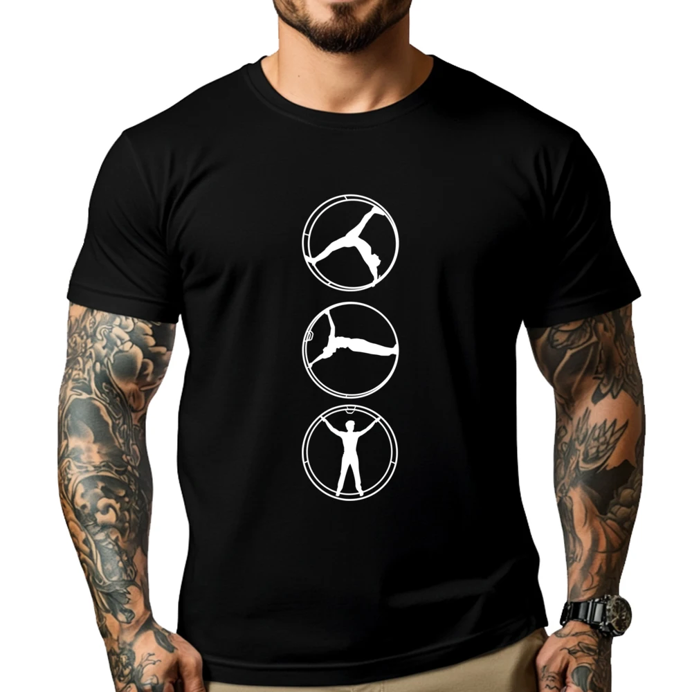 

Gymnastic Wheel Cotton Graphic Tees Men Clothing T Shirt for Men Plus Size Luxury Clothing Breathable Printed