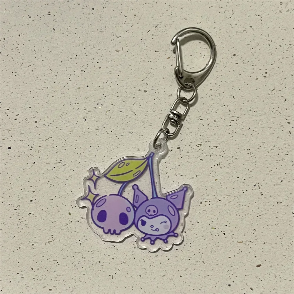 Sanrio HelloKitty  Keychain  Action Anime Figures Kuromi Acrylic Cartoon Couple Small Pendant Keychain Schoolbag Pendant