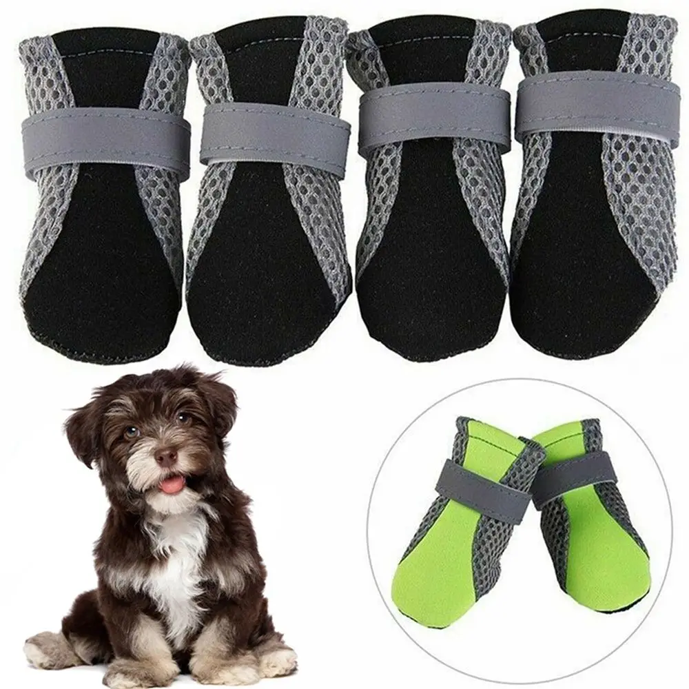 Soft Hot Pavement for Small Large Dogs Paw Protectors with Reflective Stripe Pet Supplies Dog Boots Pet Rain Boots Dog Shoes