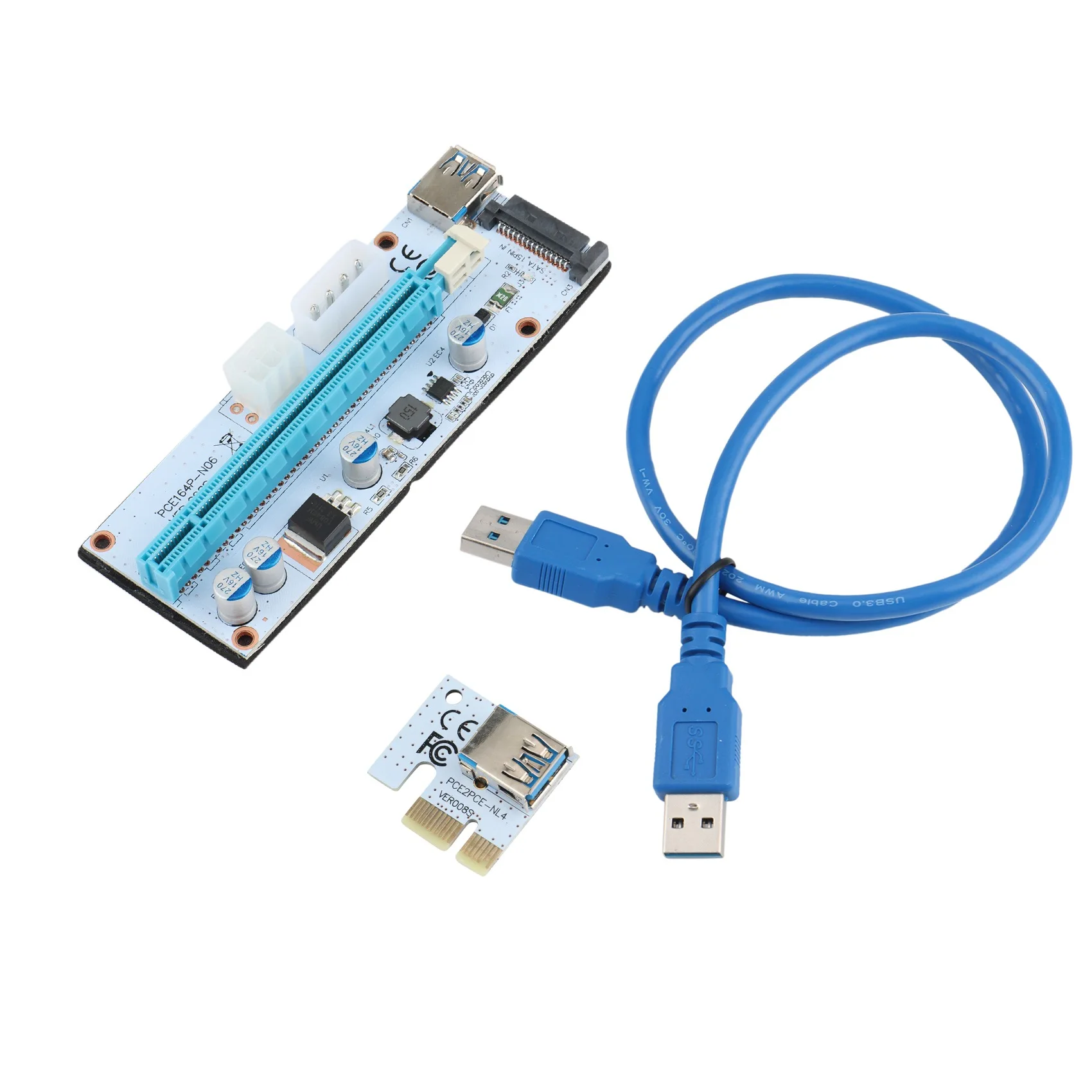 10Pcs VER008S PCI-E 1X to 16X USB3.0 Graphics Card for Mining