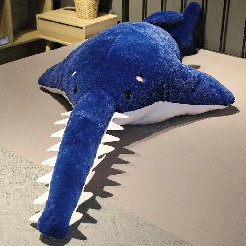 55/95/140CM Kawaii Stuffed Big Teeth Shark Doll Soft Simulation Cute Megalodon Plush Toys Kids Children Animal Pillow Gifts