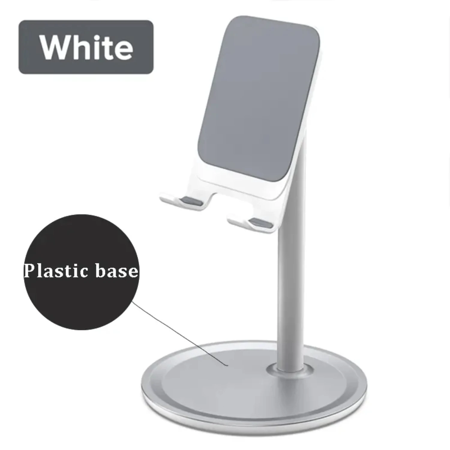 

1 Pc Desktop Phone Holder Stand For Mobile Smartphone Support Tablet Desk Stand Cell Phone Universal Mount Plastic Base Metal Ba