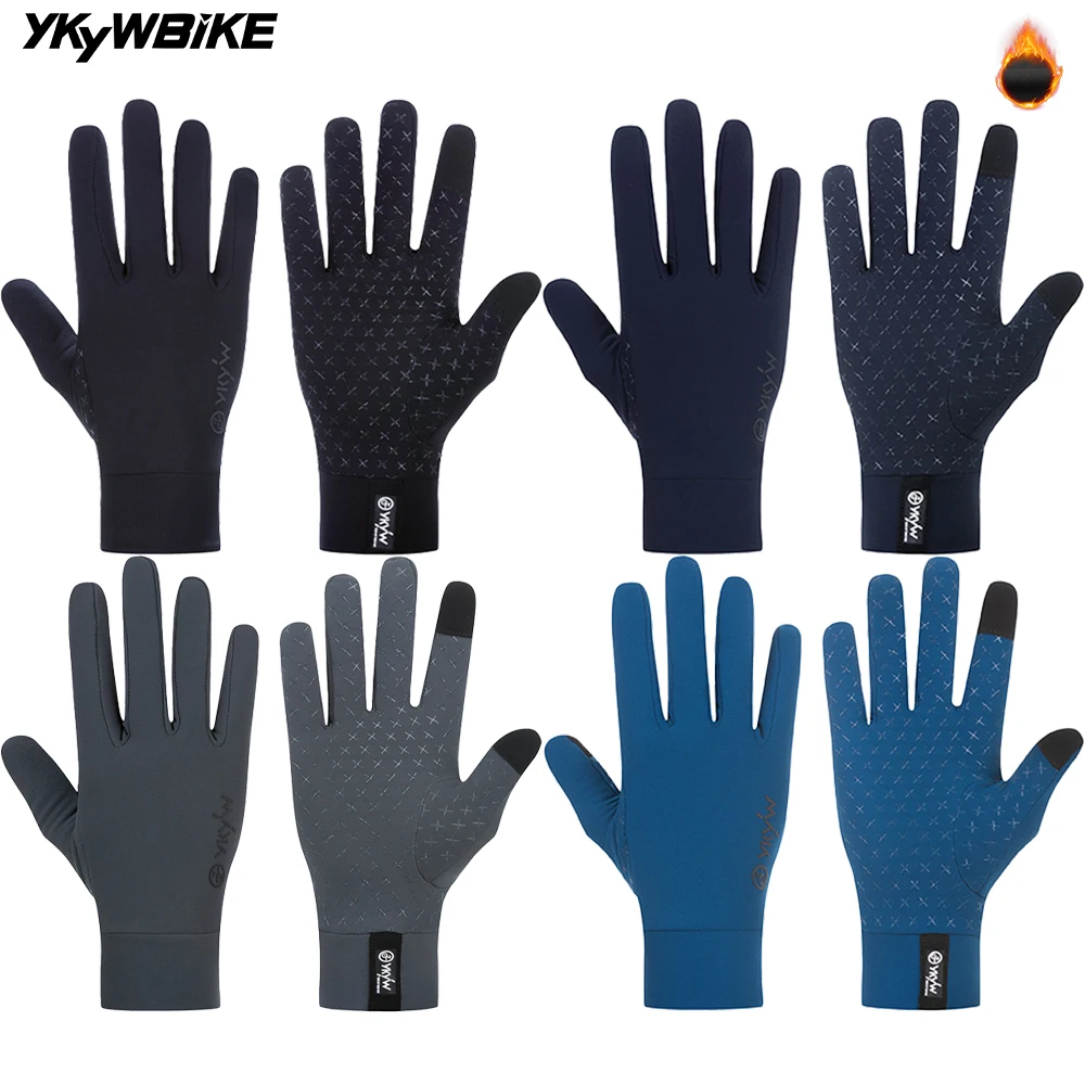 YKYWBIKE Cycling Gloves Full Finger Winter Warmth Bicycle Gloves Touch Screen Anti-slip Shock-Absorbing Road Bike Sport Gloves