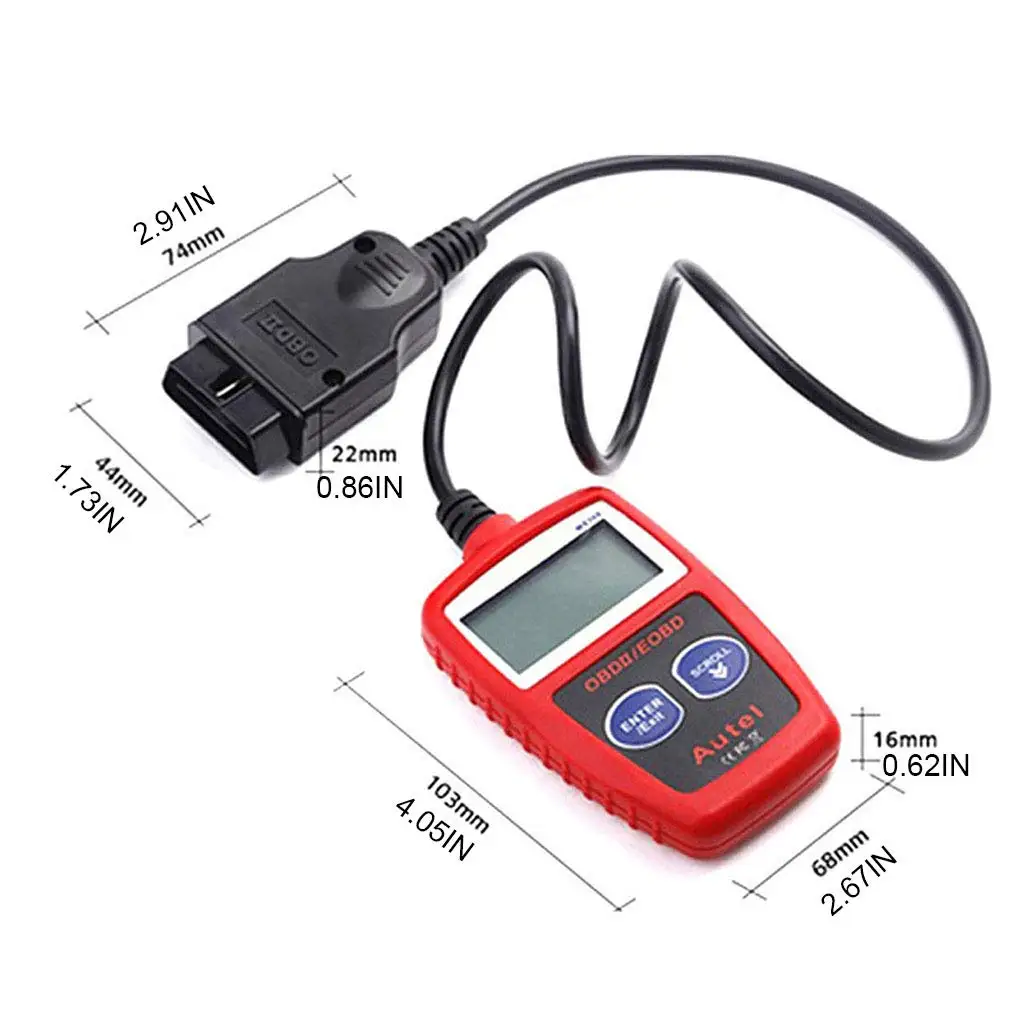 MS309 OBD2 رمز الماسح الضوئي محرك ضوء خطأ رمز القارئ ، أداة المسح التشخيصي ، والتحقق من رمز فشل المحرك ، رمز واضح