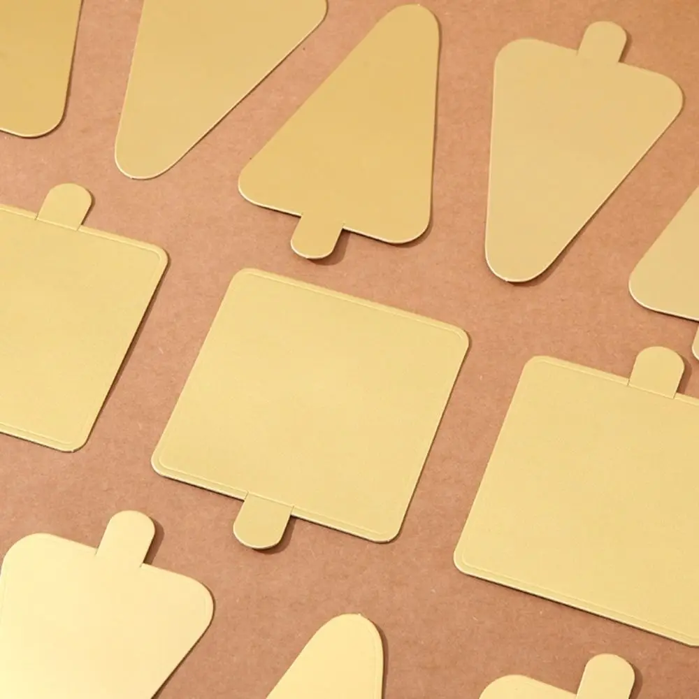 50/100pcs New Disposable Dessert Boards Thicken Paper Round Square Paper Food Mats Golden White Mousse Cake Base for Parties