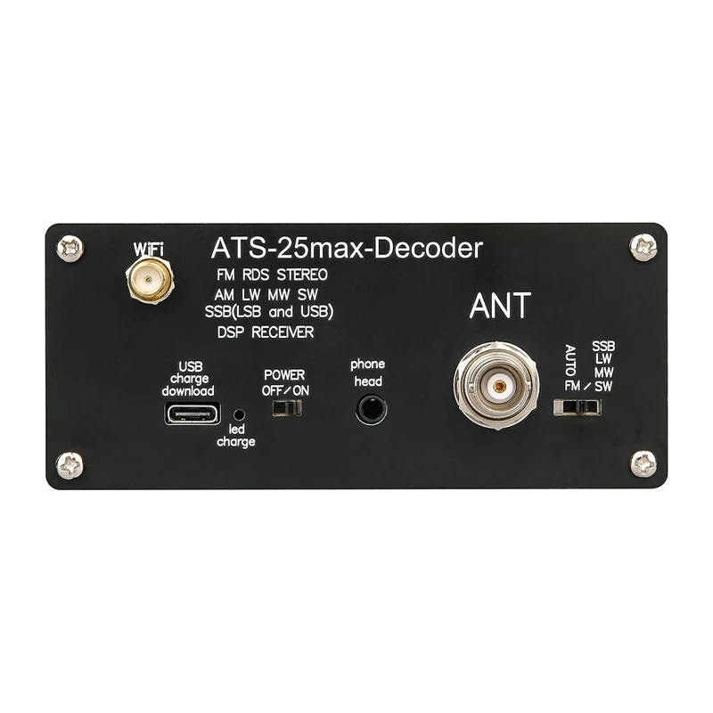 1Set SI4732 Full Radio DSP FM LW MW SW SSB Receiver 64-108Mhz Radio Receiver 2.4 Inch Touch Screen ATS-25Max-Decoder Black