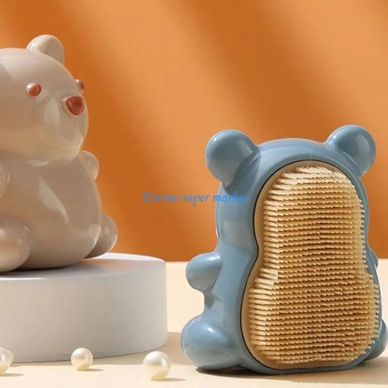 

090B Soft Bristle Brushes for Baby and Children Easy To Grip Finger Nails Brush Kids Nails Scrubber Brush Bear Pattern Brush