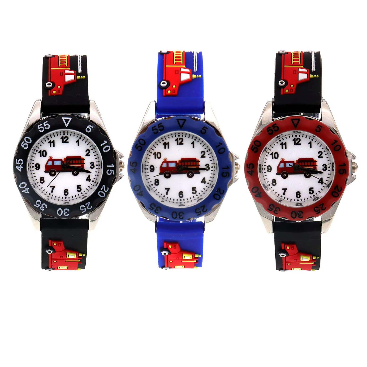 3Pcs Children's Quartz Wristwatch Students Luxury Digital Casual Clock Boys Watch Birthday Gift