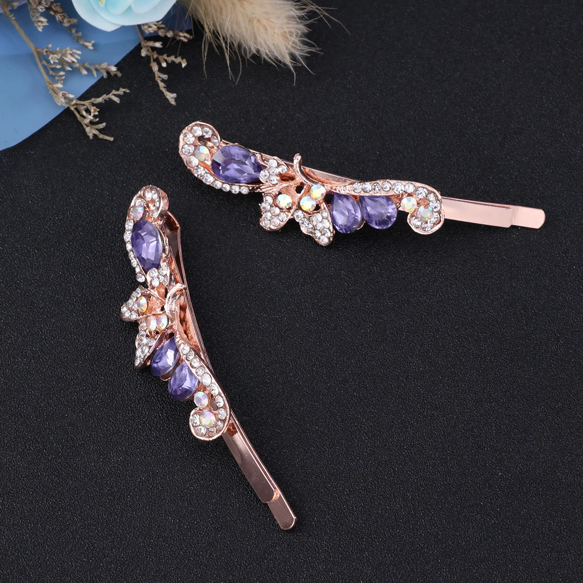 

2Pcs Hairpins Set Crystal Hair Clip Alloy Clips Elegant Styling Wedding Hair Ornaments Hairpins Set Hairclip Crystal Barrettes
