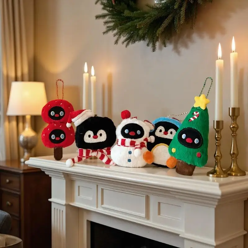 1 Uds. Lindo llavero de muñeco de nieve de peluche; Accesorio perfecto para decoración de bolsas navideñas y divertido regalo de Navidad