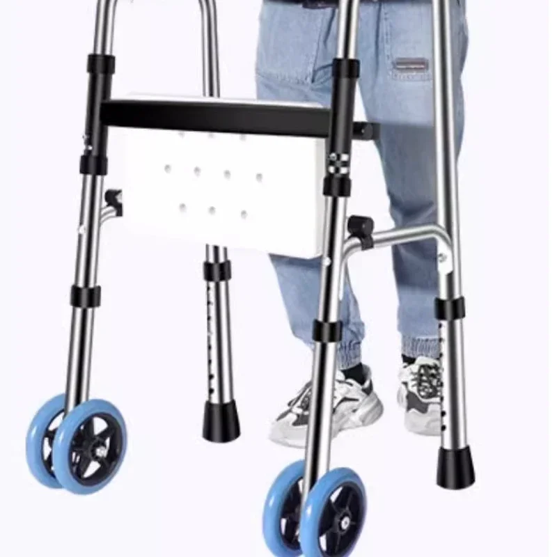Rehabilitation Training Walker NonSlip FourLegged PushandSit Shopping Cart for Elderly Mobility Training Convenient Walking Aid