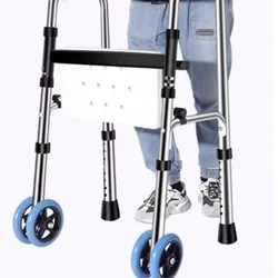 Rehabilitation Training Walker  NonSlip FourLegged PushandSit Shopping Cart for Elderly Mobility Training Convenient Walking Aid