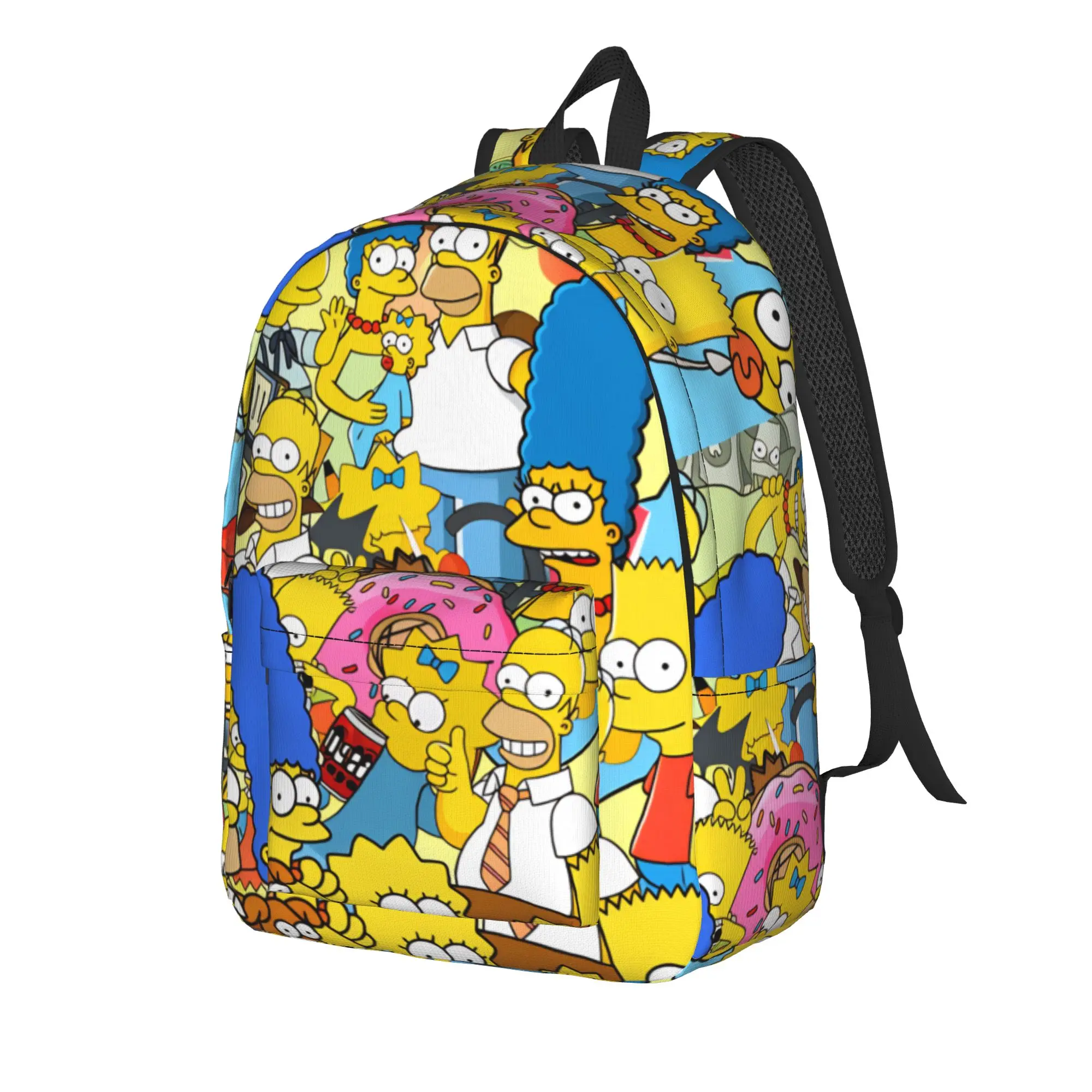 S-Simpsons Family Collage Poster Backpack  Trekking Backpacks Women Casual School Bags Designer Large Rucksack