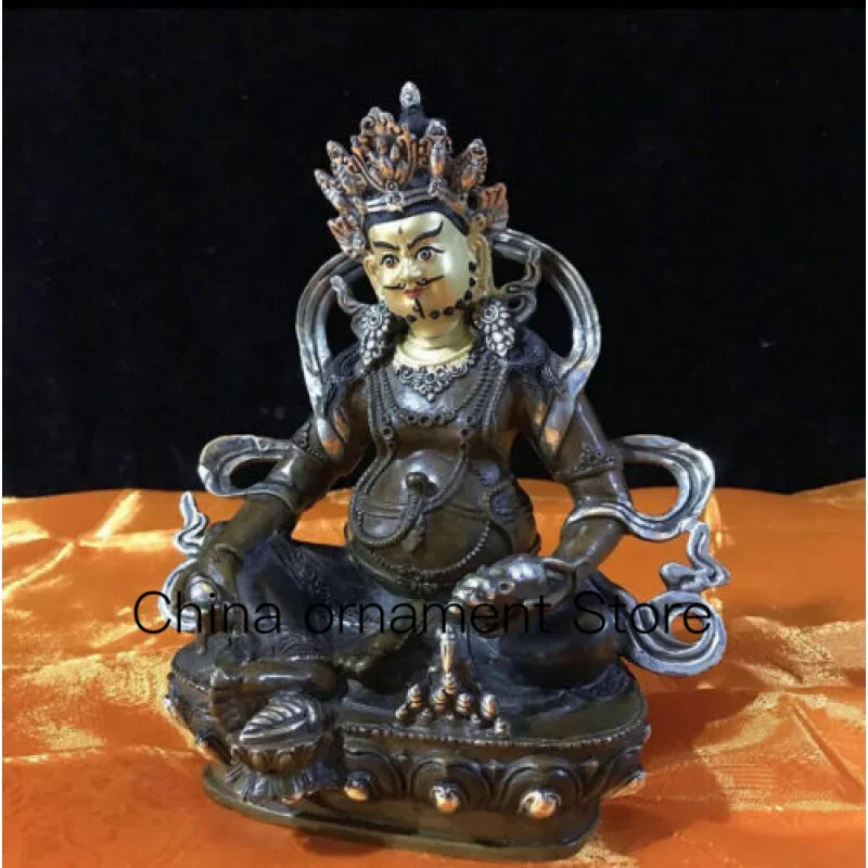 

8.5-Inch 22cm Tibetan Buddhism Bronze Bodhisattva Nepal Wealth God Buddha Statue