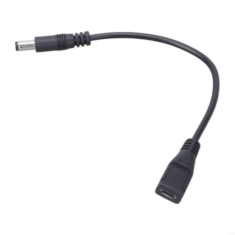 E1PF 5Pin Micro USB Female 5V 5.5x2.5mm Male Adapter Connector Cable 22AWG Copper